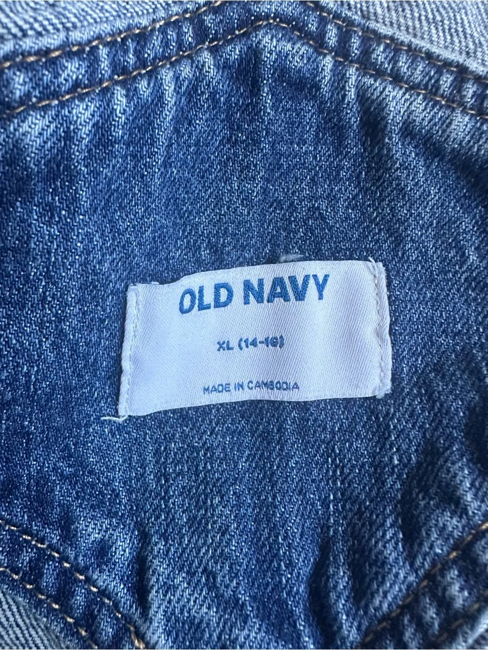 Old Navy | Denim Non-Stretch Jean Cut-Off Shortalls | Size Extra Large (14-16)